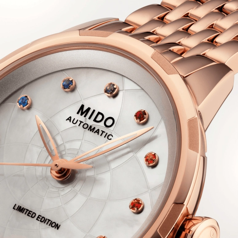 Mido,Rainflower 34mm,34mm,Stainless Steel,White,Automatic,Date,Anti-magnetic,M043,M043.207.33.109.00
