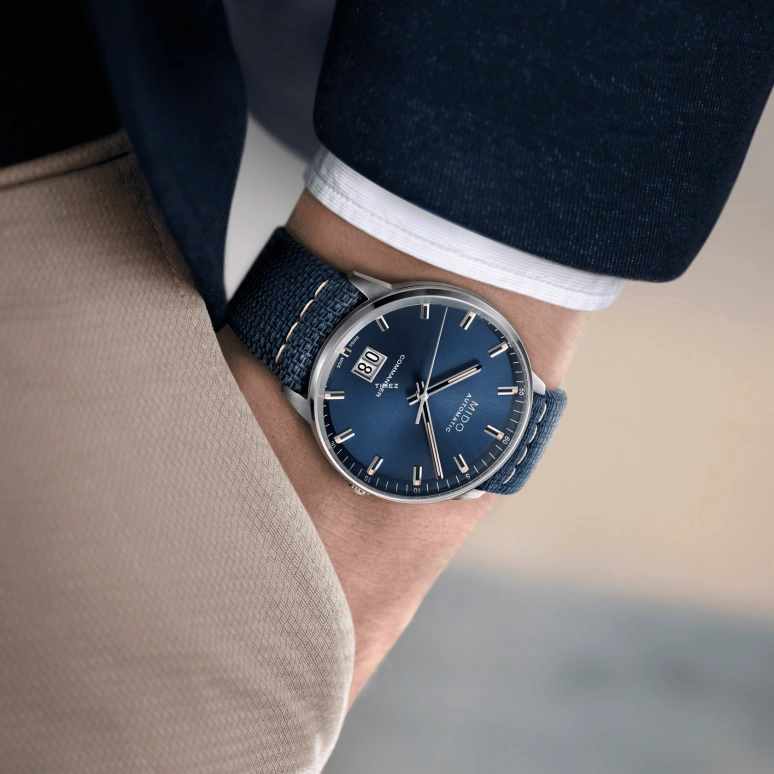 Mido,Commander 42mm,42mm,Stainless Steel,Blue,Automatic,Day,80hours,M021,M021.626.17.041.00