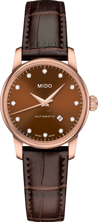 Mido,Baroncelli 29mm,29mm,Stainless Steel,Coffee,Brown,Automatic,38hours,Sapphire,M7600,M7600.3.64.8