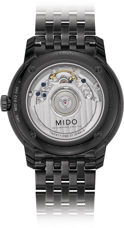 Mido,Baroncelli 39mm,39mm,Stainless Steel,Black,Automatic,80hours,In-house Caliber,M027,M027.407.33.050.00
