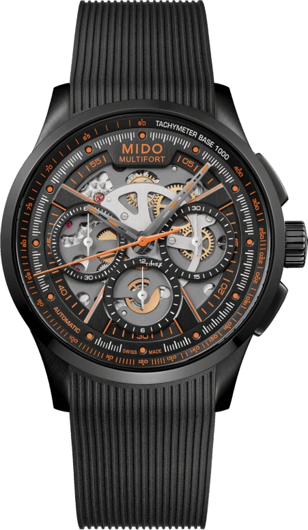 Mido,Multifort 43mm,43mm,Stainless Steel,Black,Automatic,Chronograph,60hours,M038,M038.662.37.050.00
