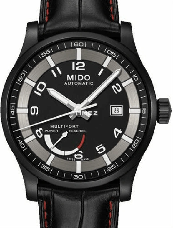 Mido,Multifort 42mm,42mm,Stainless Steel,Luminous,White,Black,Automatic,Day,Power Reserve Indicator,M005,M005.424.36.052.22