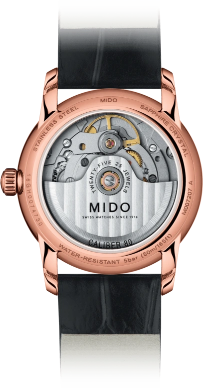 Mido,Baroncelli 33mm,33mm,Stainless Steel,White,Automatic,80hours,In-house Caliber,M007,M007.207.36.116.00