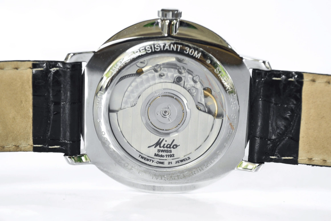 Mido,Baroncelli 39mm,39mm,Stainless Steel,Black,Automatic,Day,Sapphire,Crystal Glass,M3890,M3890.4.18.4