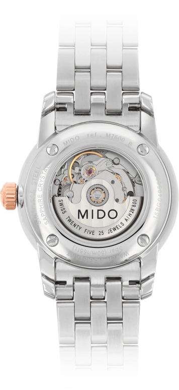 Mido,Baroncelli 29mm,29mm,Stainless Steel,White,Automatic,38hours,Sapphire,M7600,M7600.9.69.1