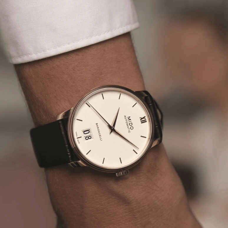 Mido,Baroncelli 40mm,40mm,Stainless Steel,Rose Gold,Coal Gray,Automatic,80hours,In-house Caliber,M027,M027.426.36.088.00