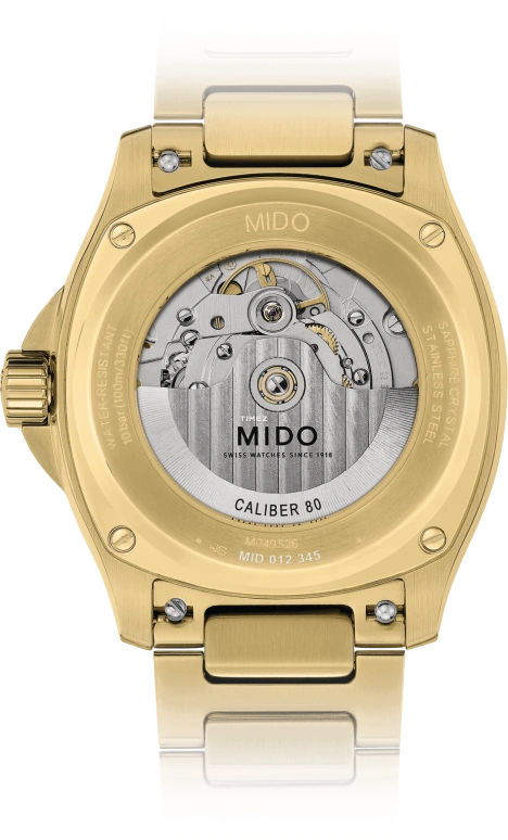 Mido,Multifort 39.20x40mm,39.20x40mm,Stainless Steel,Gradient,Gold,Black,Automatic,Big Date,80hours,M049,M049.526.33.021.00