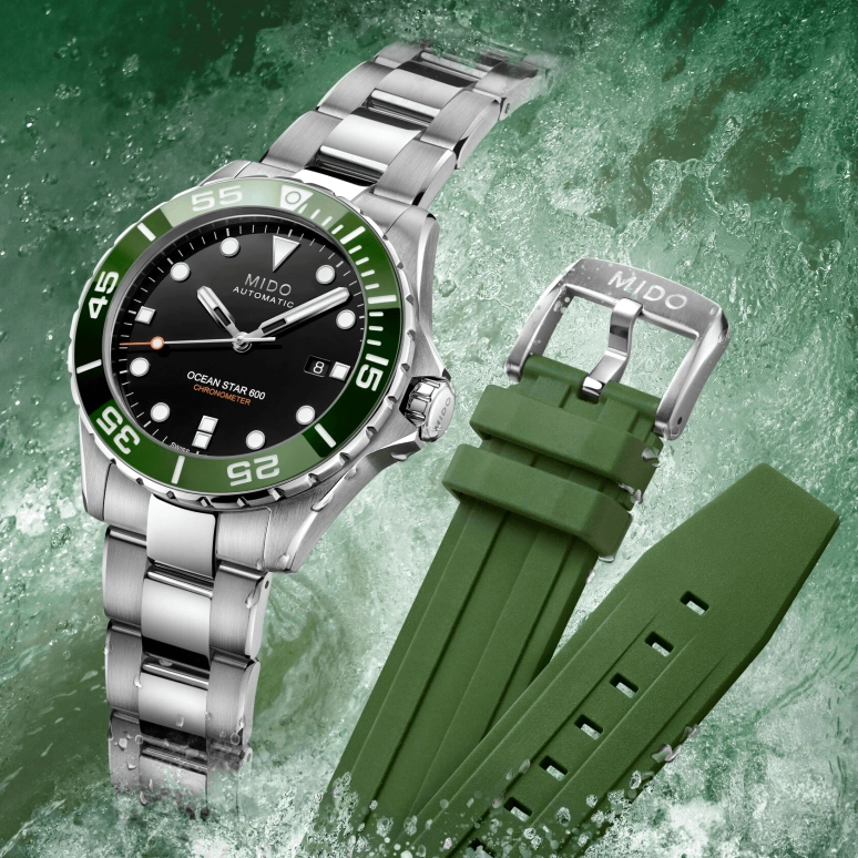 Mido,Ocean Star 43.50mm,43.50mm,Stainless Steel,Black,Automatic,Day,80hours,M026,M026.608.11.051.01