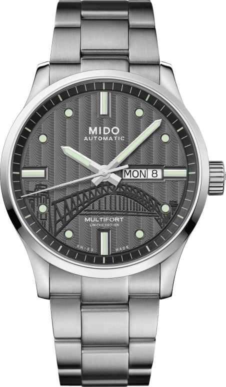 Mido,Multifort 42mm,42mm,Stainless Steel,Coal Gray,Luminous,Black,Green,Automatic,80hours,In-house Caliber,M005,M005.430.11.061.81