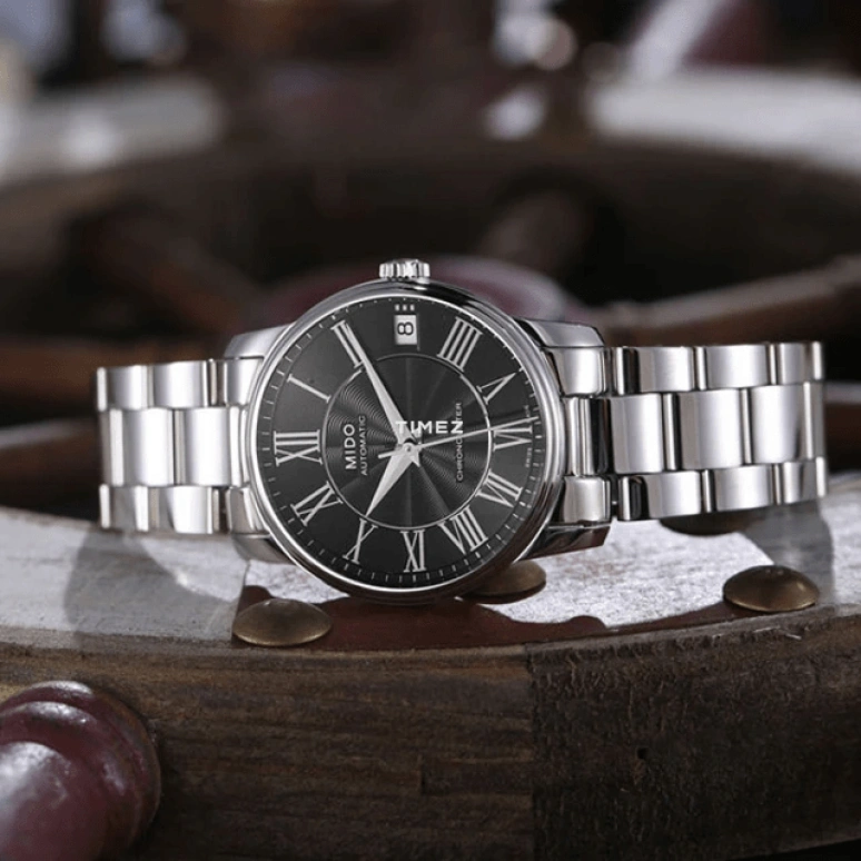 Mido,Baroncelli 33mm,33mm,Stainless Steel,Black,Automatic,Day,38hours,M010,M010.208.11.053.00
