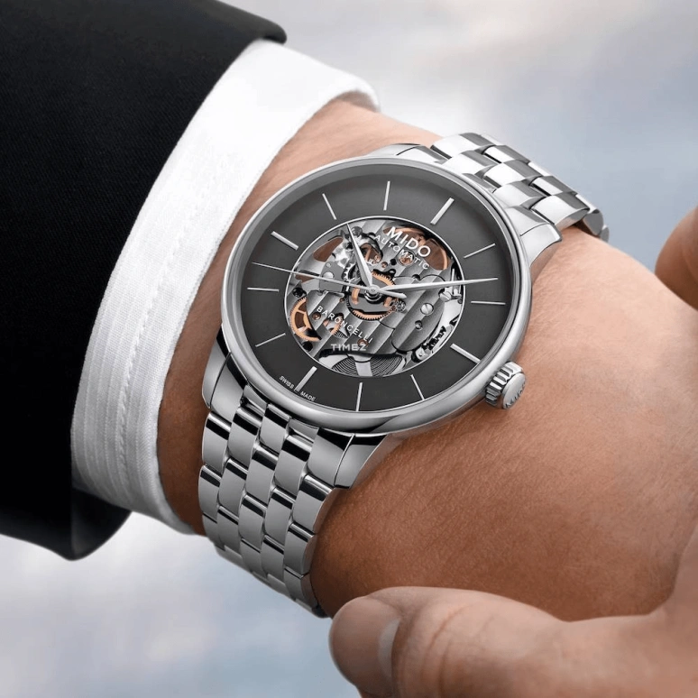 Mido,Baroncelli 39mm,39mm,Stainless Steel,Smoky Coal,Coal Gray,Grey,Automatic,80hours,In-house Caliber,M037,M037.436.11.061.00