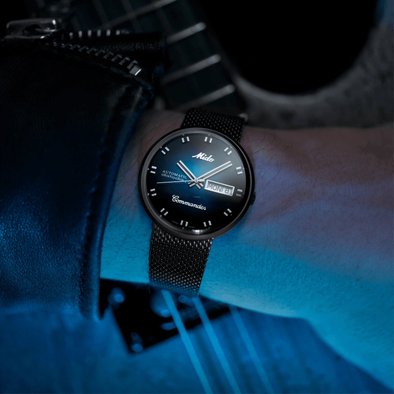 Mido,Commander 37mm,37mm,Stainless Steel,Blue,Automatic,Date,Day,M8429,M8429.3.25.11