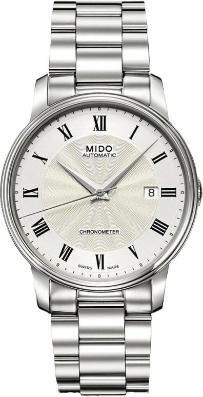 Mido,Baroncelli 39mm,39mm,Stainless Steel,Silver White,Automatic,Day,38hours,M010,M010.408.11.033.00