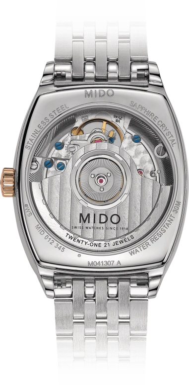 Mido,Baroncelli 30.50x35mm,30.50x35mm,Stainless Steel,Rose Gold,White,Automatic,42hours,In-house Caliber,M041,M041.307.22.016.00