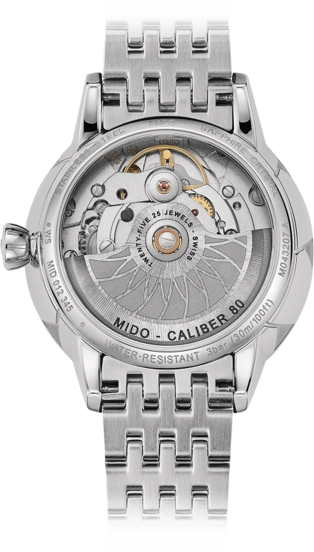 Mido,Rainflower 34mm,34mm,Stainless Steel,White,Automatic,Date,Anti-magnetic,M043,M043.207.11.011.00