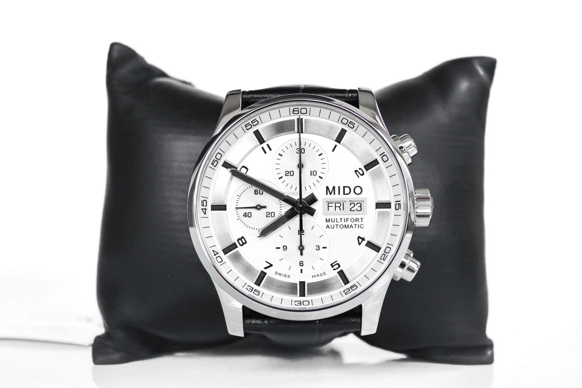 Mido,Multifort 44mm,44mm,Stainless Steel,Silver White,Automatic,Chronograph,Date,Day,M005,M005.614.16.037.21