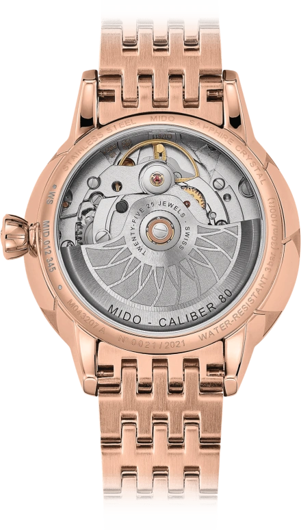 Mido,Rainflower 34mm,34mm,Stainless Steel,White,Automatic,Date,Anti-magnetic,M043,M043.207.33.109.00