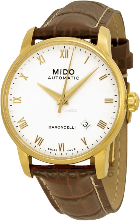 Mido,Baroncelli 38mm,38mm,Stainless Steel,White,Automatic,Day,42hours,M8600,M8600.3.26.4