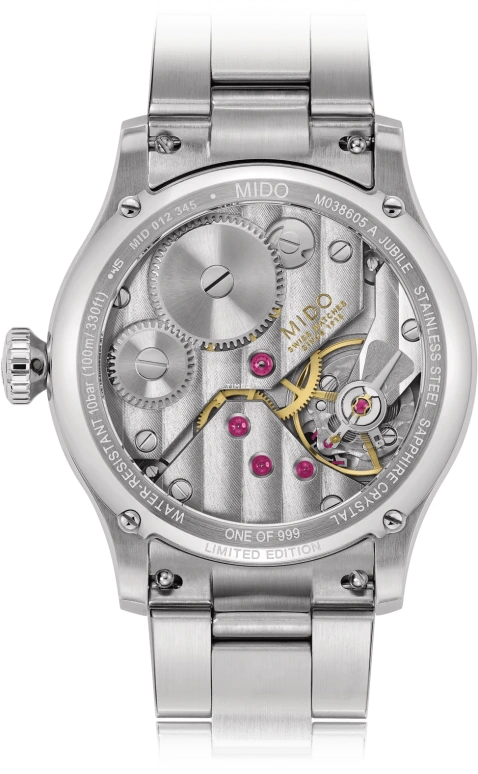 Mido,Multifort 44mm,44mm,Stainless Steel,Black,Grey,Handwound,Sapphire,Crystal Glass,Round,M038,M038.605.11.060.00
