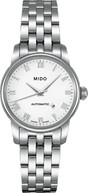 Mido,Baroncelli 29mm,29mm,Stainless Steel,White,Automatic,38hours,Sapphire,M7600,M7600.4.26.1