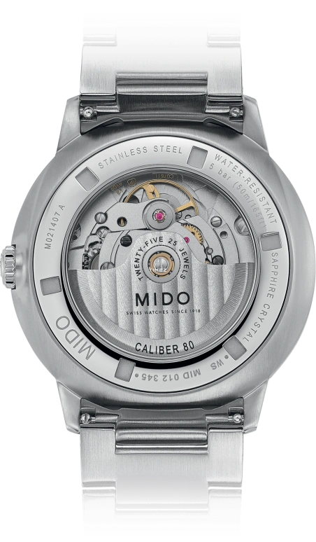 Mido,Commander 40mm,40mm,Stainless Steel,Black,Automatic,Day,Sapphire,Crystal Glass,M021,M021.407.21.411.00