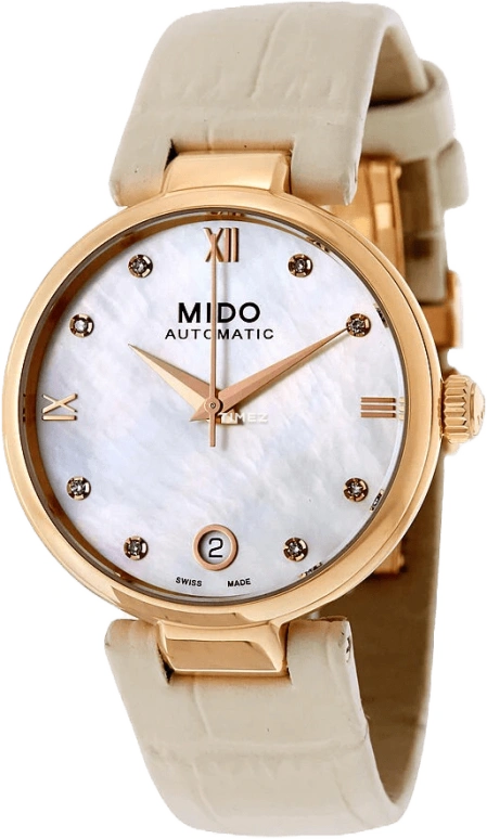 Mido,Baroncelli 33mm,33mm,Stainless Steel,White,Automatic,Day,80hours,M022,M022.207.36.116.11