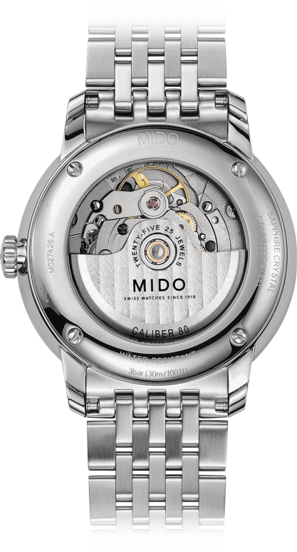 Mido,Baroncelli 40mm,40mm,Stainless Steel,White,Automatic,80hours,In-house Caliber,M027,M027.426.11.018.00