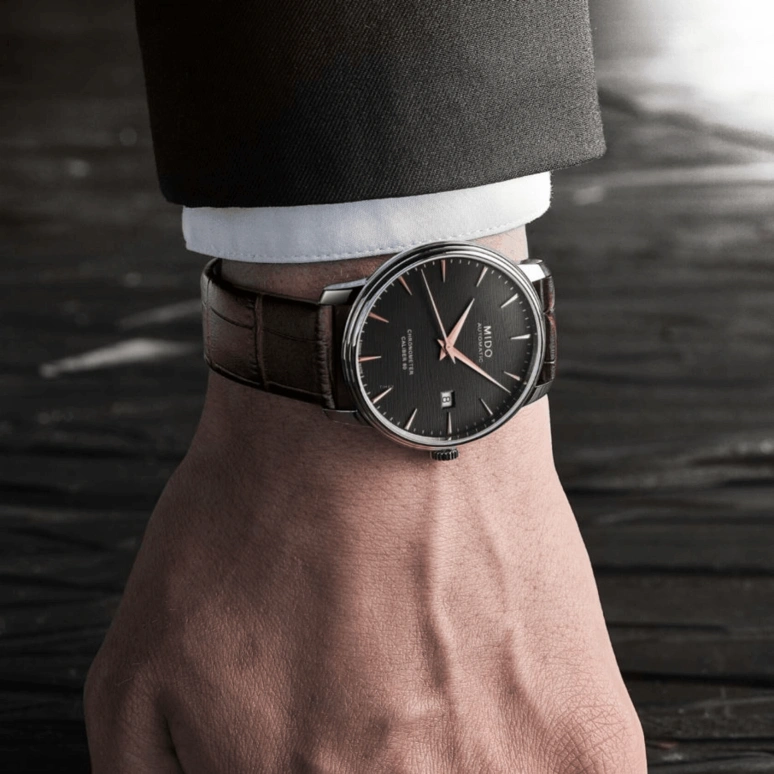 Mido,Baroncelli 40mm,40mm,Stainless Steel,Grey,Automatic,Date,Anti-magnetic,M027,M027.408.16.061.00