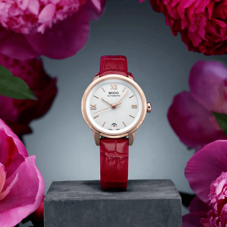 Mido,Rainflower 34mm,34mm,Stainless Steel,Rose,White,Automatic,80hours,In-house Caliber,M043,M043.207.36.018.01