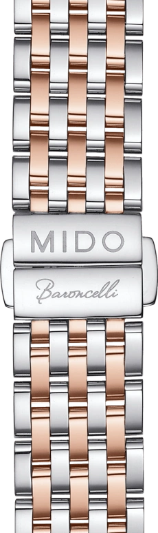 Mido,Baroncelli 33mm,33mm,Stainless Steel,Rose Gold,White,Automatic,42hours,In-house Caliber,M027,M027.207.22.010.00