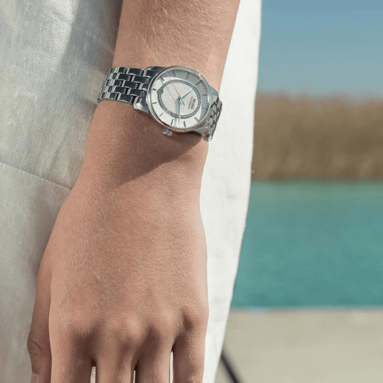 Mido,Baroncelli 33mm,33mm,Stainless Steel,White,Automatic,80hours,In-house Caliber,M007,M007.207.11.116.00