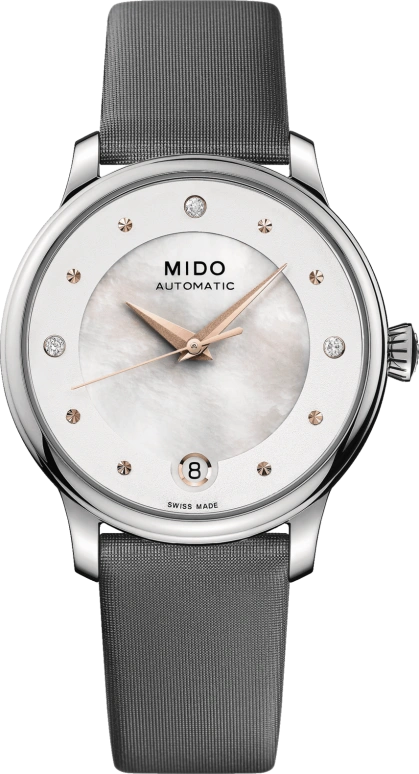 Mido,Baroncelli 33mm,33mm,Stainless Steel,White,Automatic,80hours,In-house Caliber,M039,M039.207.16.106.00