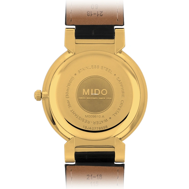 Mido,Dorada ,Stainless Steel,White,Quartz,Day,Sapphire,Crystal Glass,M009,M009.610.36.011.00
