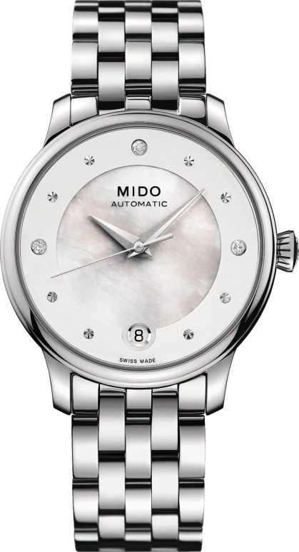 Mido,Baroncelli 33mm,33mm,Stainless Steel,White,Automatic,80hours,In-house Caliber,M039,M039.207.11.106.00