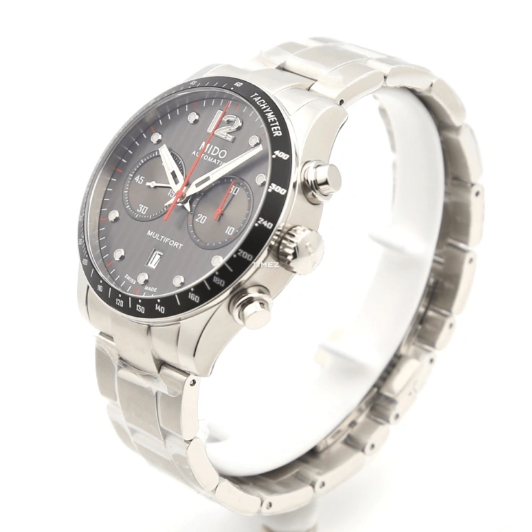 Mido,Multifort 44mm,44mm,Stainless Steel,Coal Gray,Automatic,Chronograph,Day,M025,M025.627.11.061.00
