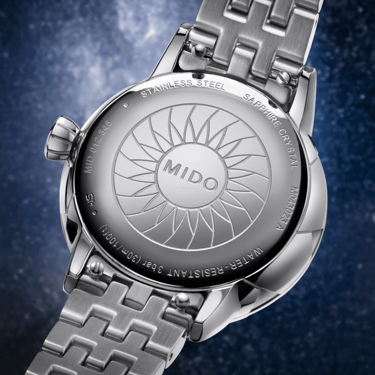 Mido,Rainflower 31mm,31mm,Stainless Steel,Blue,Quartz,Moonphase,Day,M043,M043.023.11.496.00