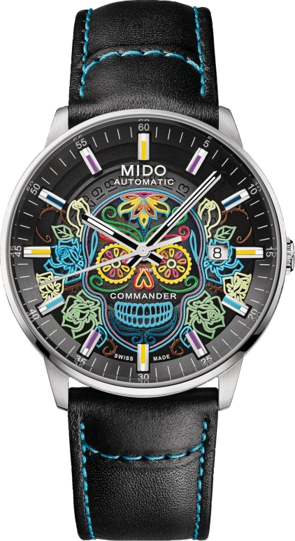 Mido,Commander 40mm,40mm,Stainless Steel,Black,Multi-Color,Automatic,Day,80hours,M021,M021.407.11.411.04