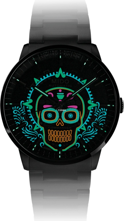 Mido,Commander 42mm,42mm,Stainless Steel,Multi-Color,Black,Automatic,Big Date,80hours,M021,M021.626.33.051.01
