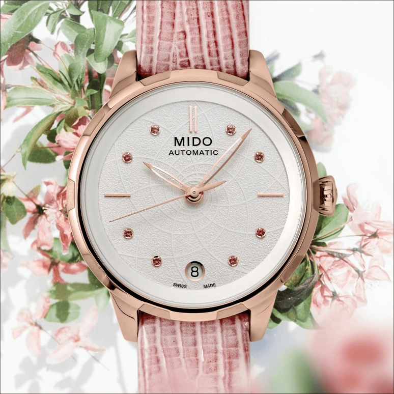 Mido,Rainflower 34mm,34mm,Stainless Steel,White,Automatic,Date,Anti-magnetic,M043,M043.207.36.011.00