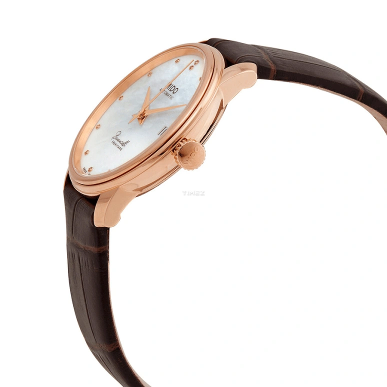 Mido,Baroncelli 33mm,33mm,Stainless Steel,Rose Gold,White,Automatic,Day,42hours,M027,M027.207.36.106.00