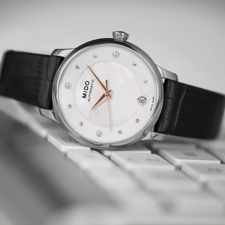 Mido,Baroncelli 33mm,33mm,Stainless Steel,White,Automatic,80hours,In-house Caliber,M039,M039.207.16.106.00