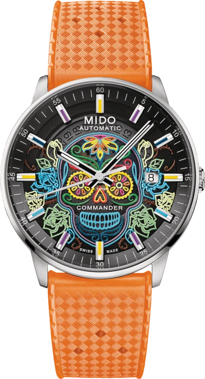 Mido,Commander 40mm,40mm,Stainless Steel,Black,Multi-Color,Automatic,Day,80hours,M021,M021.407.11.411.04