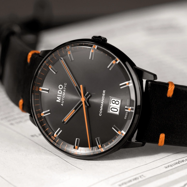 Mido,Commander 42mm,42mm,Stainless Steel,Black,Automatic,Date,Big Date,M021,M021.626.36.051.01