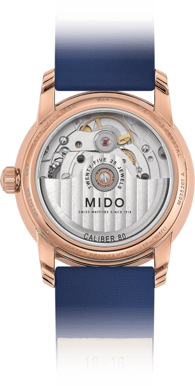 Mido,Baroncelli 33mm,33mm,White,Automatic,80hours,In-house Caliber,Sapphire,M035,M035.207.37.491.00