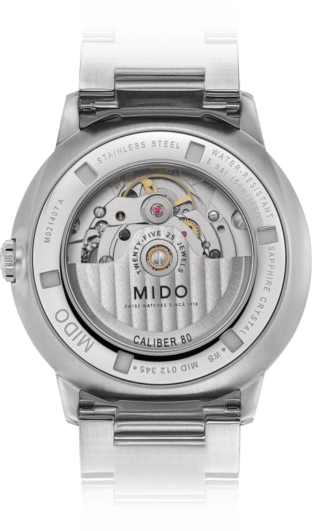 Mido,Commander 40mm,40mm,Stainless Steel,Automatic,80hours,Sapphire,Glass,M021,M021.407.11.411.01