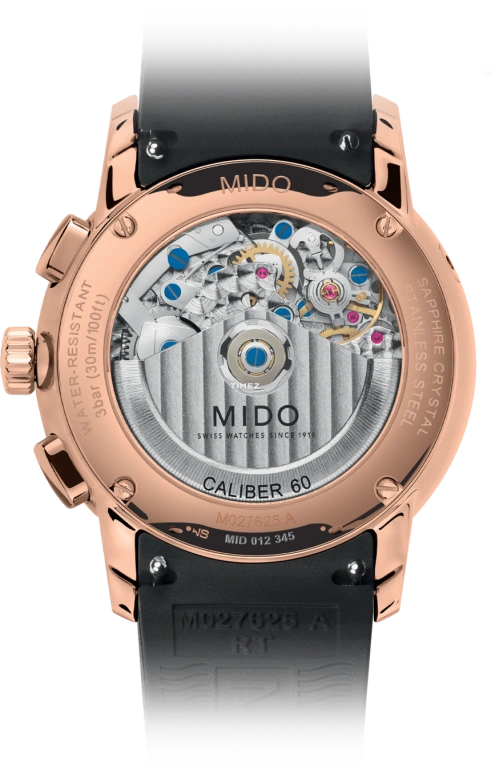 Mido,Baroncelli 42mm,42mm,Stainless Steel,Smoky Coal,Grey,Automatic,Chronograph,Moonphase,Month,Date,60hours,In-house Caliber,M027,M027.625.37.061.00
