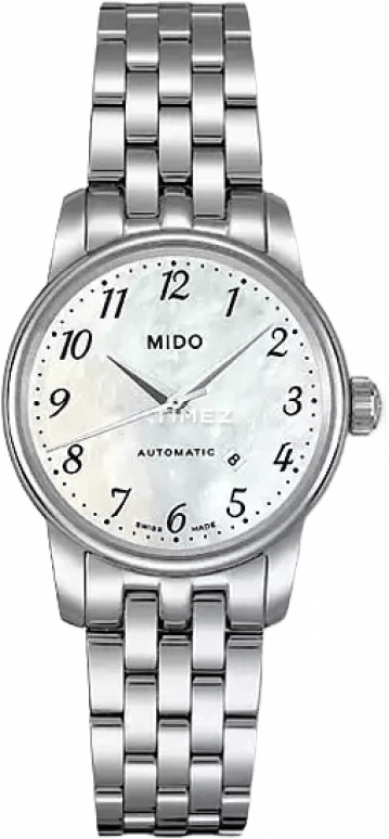 Mido,Baroncelli 29mm,29mm,Stainless Steel,Silver White,Automatic,Day,38hours,M7600,M7600.4.59.1