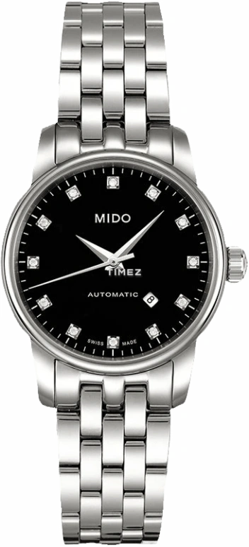 Mido,Baroncelli 29mm,29mm,Stainless Steel,Black,Automatic,Day,38hours,M7600,M7600.4.68.1