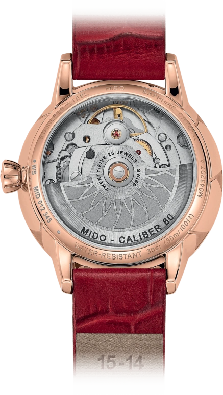 Mido,Rainflower 34mm,34mm,Stainless Steel,Rose,White,Automatic,80hours,In-house Caliber,M043,M043.207.36.018.01