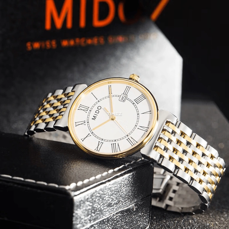 Mido,Dorada 34mm,34mm,Stainless Steel,White,Quartz,Day,26280hours,M1130,M1130.9.26.1